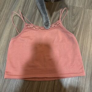 Aeropostale Coral Lace Trim Tank Top
